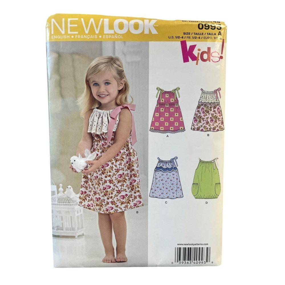 NEWLOOK 0993 Kids Dress Top Tunic Toddler 1/2-4 Sundress Playdress